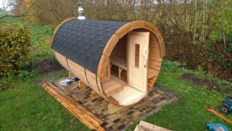Barrel sauna geplaatst in Oldebroek - Rhodos.nl